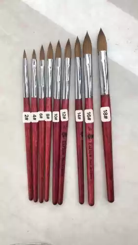 قلم کاشت ناخن دسته چوبی قرمز ۱۸.۳ سانتی متر#12
